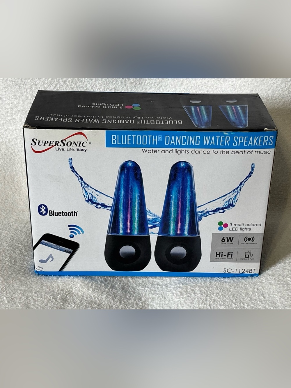 SuperSonic Bluetooth Dancing Water Speakers - Blue
